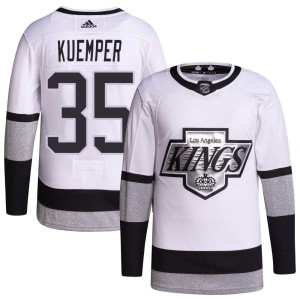 Darcy Kuemper Youth Adidas Los Angeles Kings Authentic White 2021/22 Alternate Primegreen Pro Player Jersey