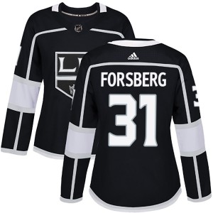 Anton Forsberg Women's Adidas Los Angeles Kings Authentic Black Home Jersey