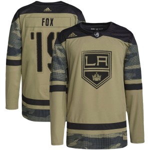Jim Fox Youth Adidas Los Angeles Kings Authentic Camo Military Appreciation Practice Jersey