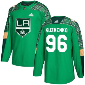 Andrei Kuzmenko Men's Adidas Los Angeles Kings Authentic Green St. Patrick's Day Practice Jersey