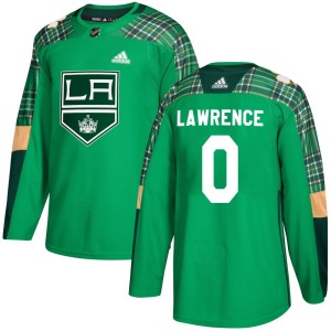 Kaleb Lawrence Men's Adidas Los Angeles Kings Authentic Green St. Patrick's Day Practice Jersey