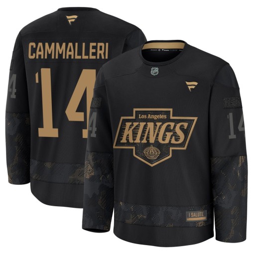 Mike Cammalleri Youth Fanatics Los Angeles Kings Premium Black 2024 Military Appreciation Practice Jersey