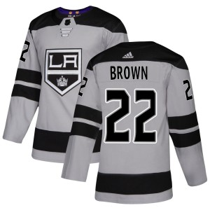 Logan Brown Youth Adidas Los Angeles Kings Authentic Brown Gray Alternate Jersey