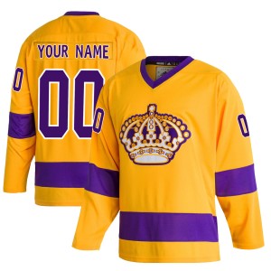 Custom Youth Adidas Los Angeles Kings Authentic Gold Custom Classics Jersey