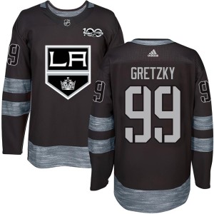 Wayne Gretzky Men's Los Angeles Kings Authentic Black 1917-2017 100th Anniversary Jersey