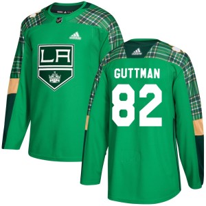 Cole Guttman Youth Adidas Los Angeles Kings Authentic Green St. Patrick's Day Practice Jersey