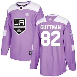 Cole Guttman Men's Adidas Los Angeles Kings Authentic Purple Fights Cancer Practice Jersey