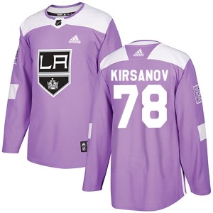 Kirill Kirsanov Men's Adidas Los Angeles Kings Authentic Purple Fights Cancer Practice Jersey