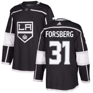 Anton Forsberg Men's Adidas Los Angeles Kings Authentic Black Home Jersey
