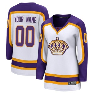 Custom Women's Fanatics Branded Los Angeles Kings Breakaway White Custom Special Edition 2.0 Jersey
