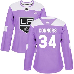 Kenny Connors Women's Adidas Los Angeles Kings Authentic Purple Fights Cancer Practice Jersey