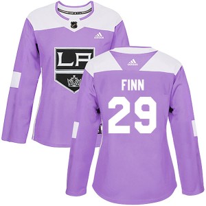 Steven Finn Women's Adidas Los Angeles Kings Authentic Purple Fights Cancer Practice Jersey