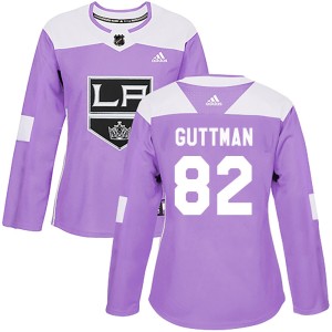 Cole Guttman Women's Adidas Los Angeles Kings Authentic Purple Fights Cancer Practice Jersey