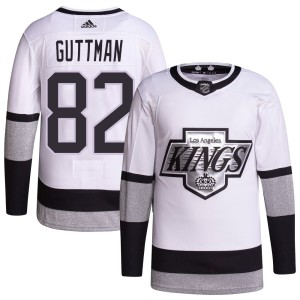 Cole Guttman Men's Adidas Los Angeles Kings Authentic White 2021/22 Alternate Primegreen Pro Player Jersey