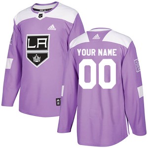 Custom Youth Adidas Los Angeles Kings Authentic Purple Custom Fights Cancer Practice Jersey
