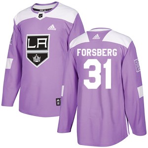 Anton Forsberg Youth Adidas Los Angeles Kings Authentic Purple Fights Cancer Practice Jersey