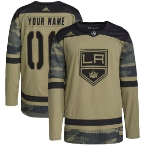 Custom Men's Adidas Los Angeles Kings Authentic Camo Custom Military Appreciation Practice Jersey